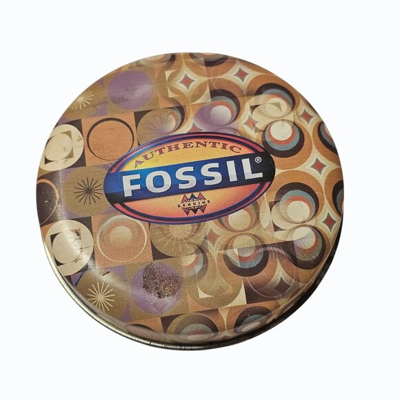 Authentic Fossil 2003 Collectible Round Playing Cards Complete w Tin NO JOKERS - Picture 5 of 9